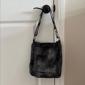 Carla Mancini Emma Shoulder Bag Distressed Gunmetal